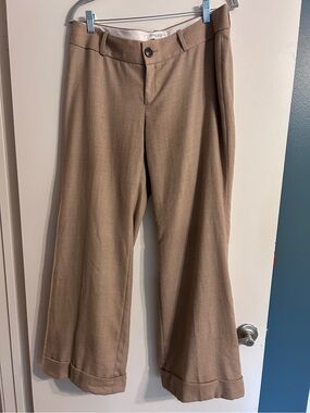 Banana Republic Wide Leg Tan Trousers